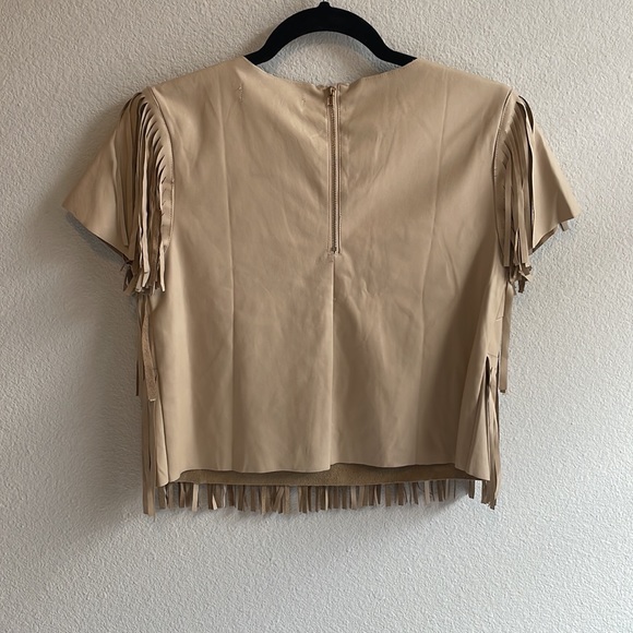 Leather Fringe crop top - Picture 4 of 5